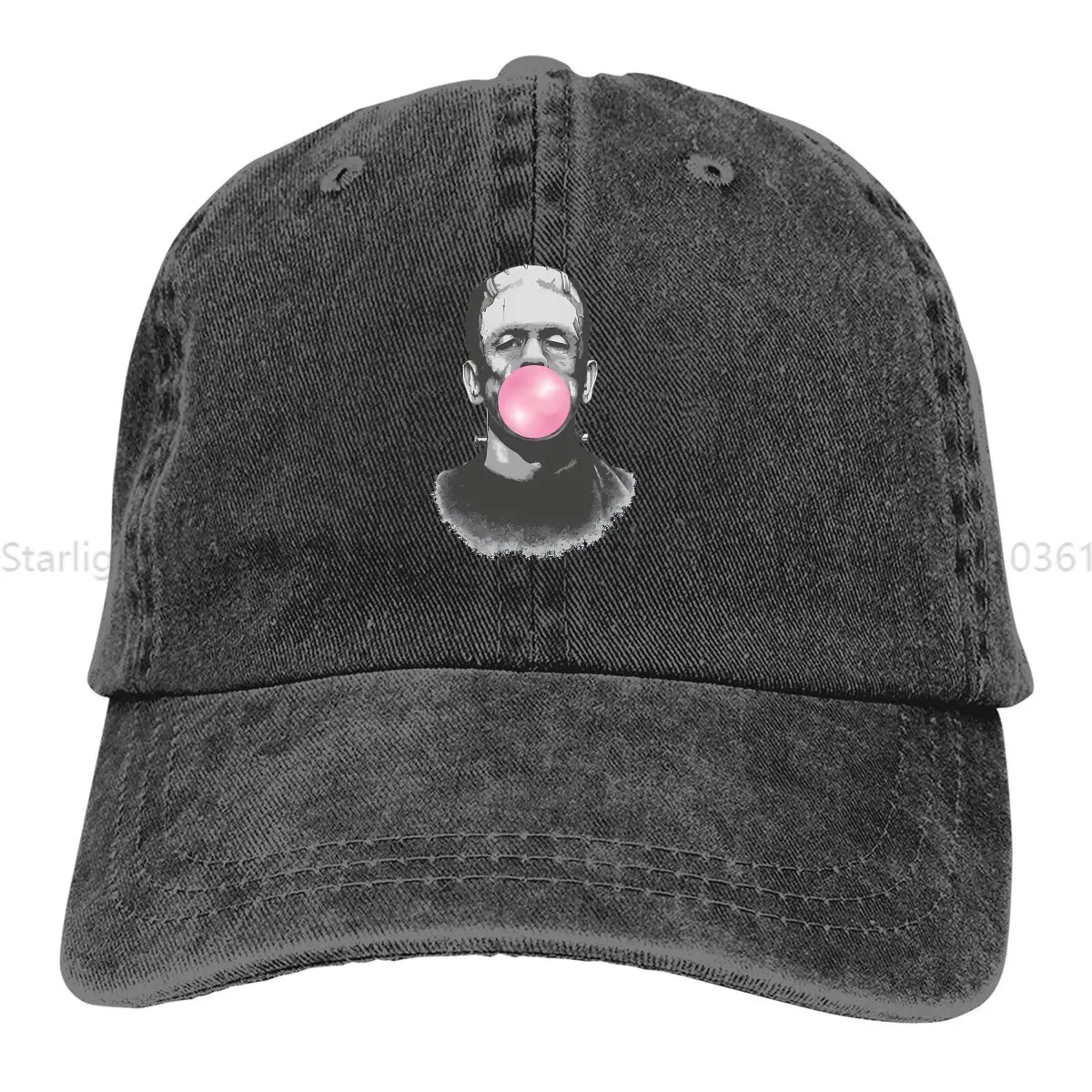 

Washed Men's Baseball Cap The Horror Of Chewing Gum Trucker Snapback Caps Dad Hat Frankenstein Golf Hats