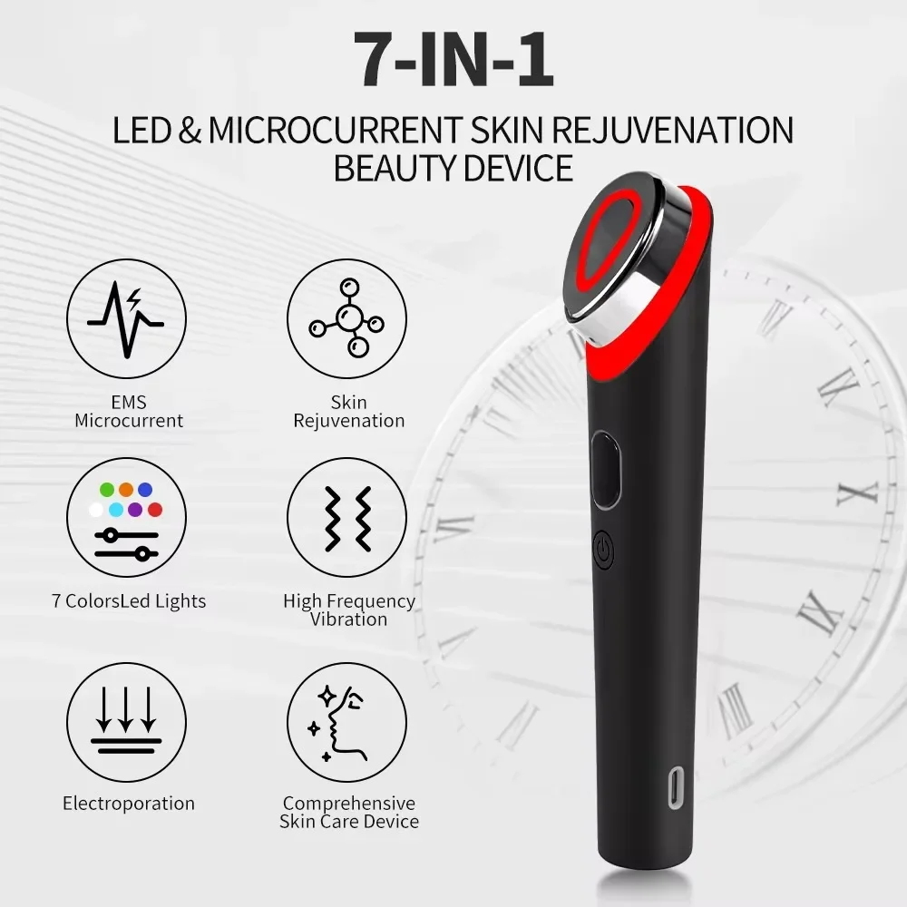 7 Colors Age-R Booster Pro EMS Microcurrent Facial Skin Care Anti Wrinkle Beauty Device Lift Massager Home Use Beauty Skin Care