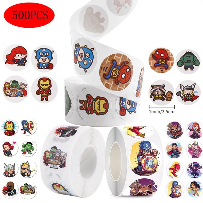 

500PCS Black Widow Iron Man DIY Graffiti Originality Stickers Cartoon Anime Figure Image Children's Reward Decoration Sticker