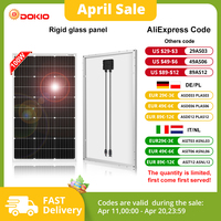 DOKIO 18V 100W Rigid Solar Panel China 18V Monocrystalline Silicon Waterproof Solar Panel Charging 12V #DSP-100M Camping/Home/RV