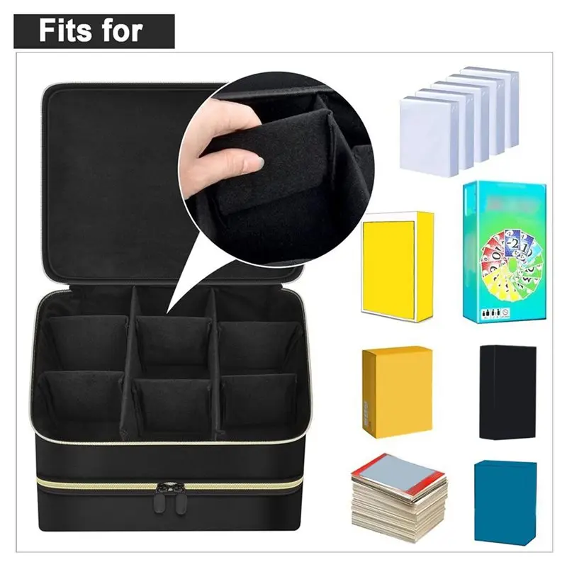 NEW|A93G Double-Layered For Taco Compatible Storage Bag For Trading Cards 4000+ , Includes Dividers In Case Box