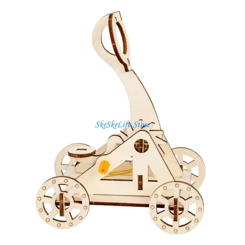 E65E Wooden Ancient Catapult Model Craft Set Kids Educational Toy For Classroom