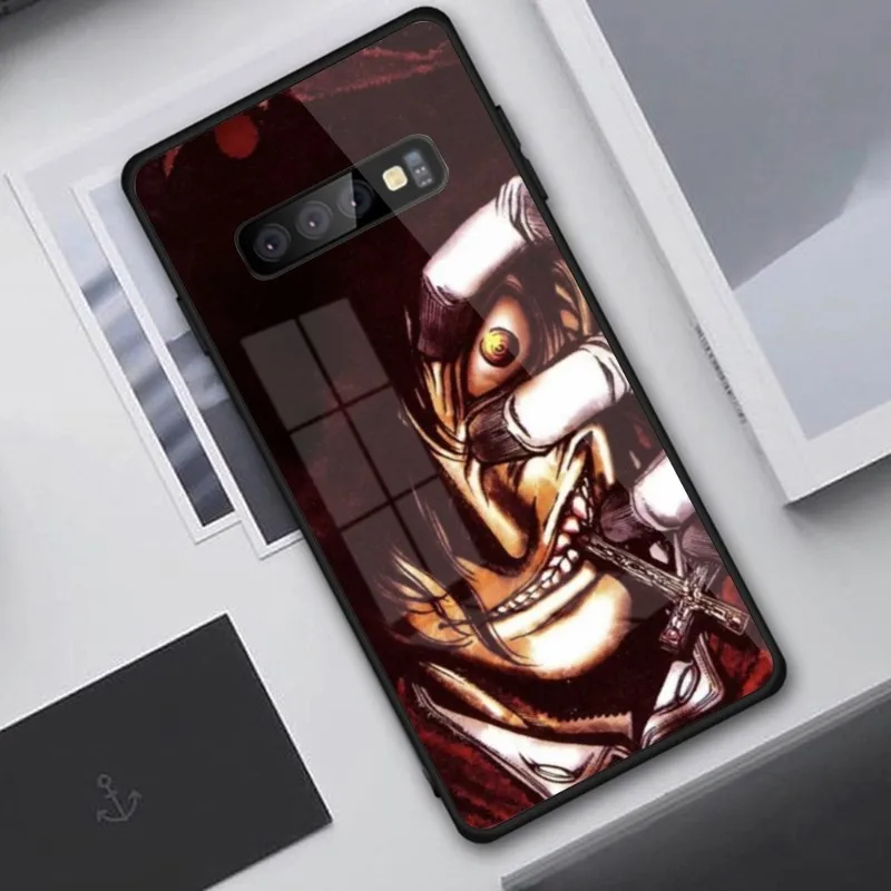 Anime Hellsing Mobile Cell Phone Case for Samung S23 S22 S21 Pro Ultra A13 A33 A53 NOTE 20 PC Glass Phone Cover Funda