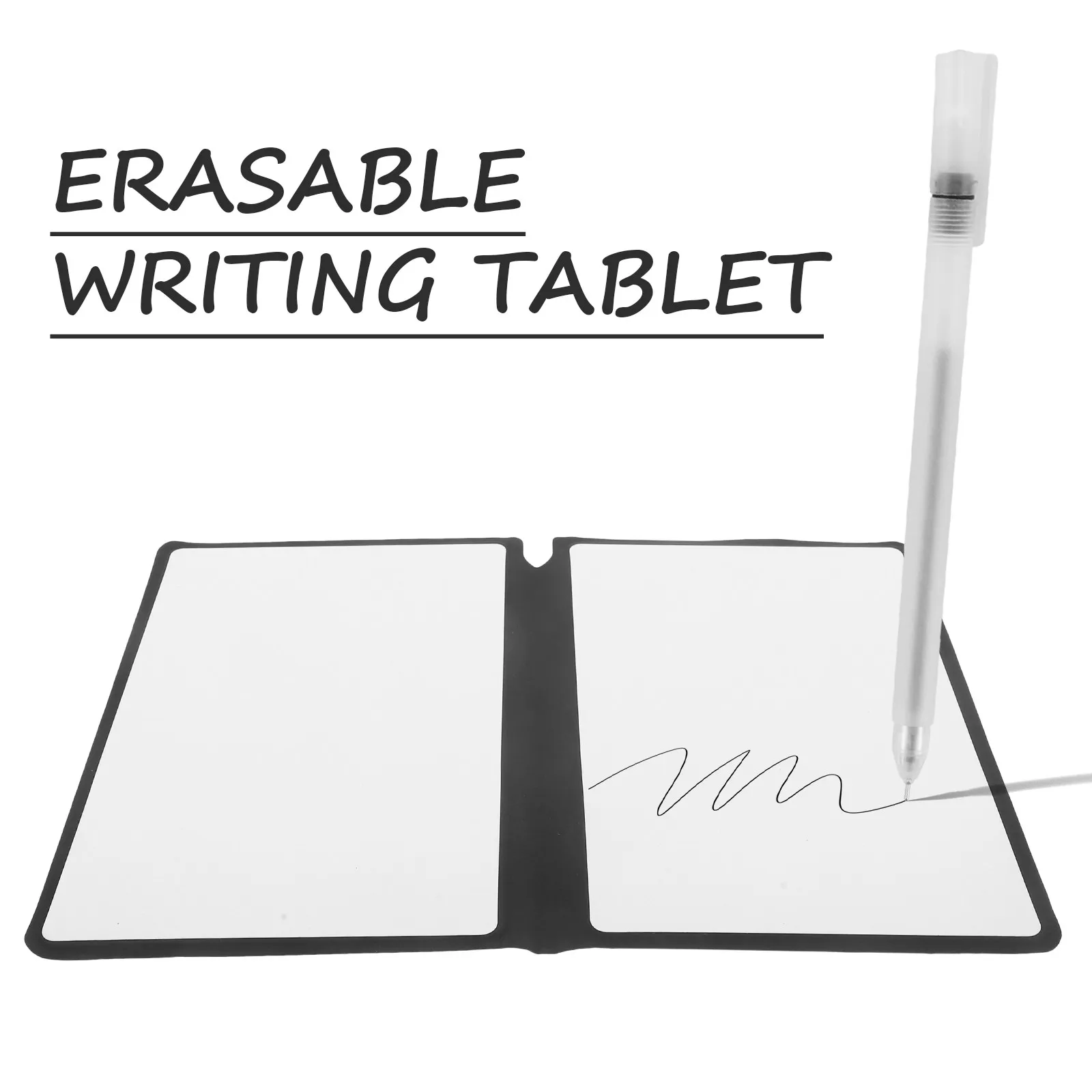 

A5 Blank Reusable Whiteboard Notebook Erasable Planner Notes Leather Cover Handwriting Draft Portable For Office School Student