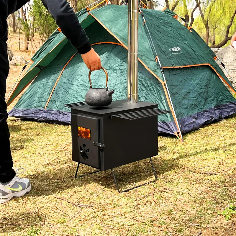 hot sale indoor/outdoor heating and cooking wood burning tent stove popular in europe