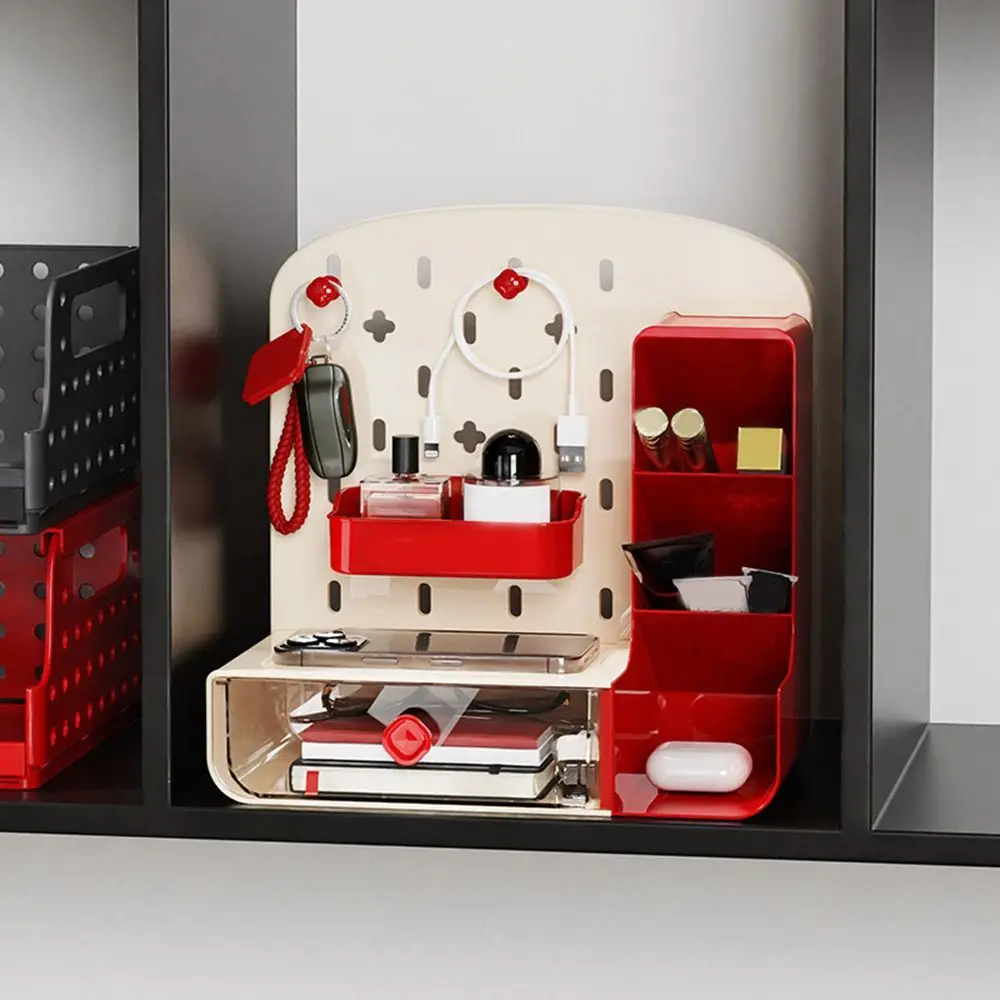 

Plastic Hole Board Storage Rack Vertical Large Capacity Drawer Type Storage Box with Hole Board Display Rack
