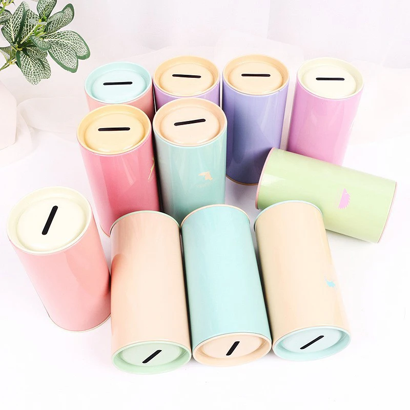 1 قطعة صفيح جولة الحيوان حصالة على شكل حيوان اللون أصبع البنك المعادن عملة صندوق ديكور المنزل حصالة