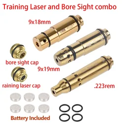 9x19mm 9mm Laser Training Bullet Bore Sight 2 in 1 Dual Purpose Pointer for Dry Fire Snap Caps for 9x18mm .223 223rem Caliber