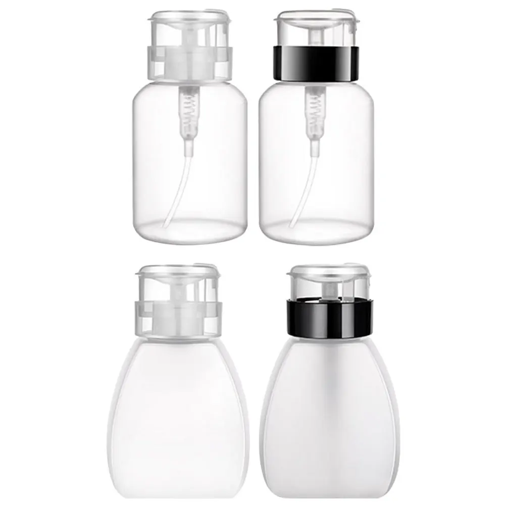 

4Pcs Pressing Bottles Nail Clean Liquid Containers No Harm Practical Use Wide Bottle Mouth Travel Friendly Empty Bottles
