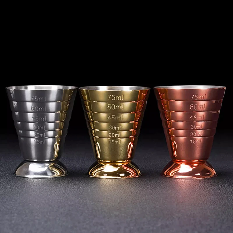 Stainless Steel Measure Cup Cocktail Tool Bar Mixed Drink Accessories 3 In 1 Cocktail Tools Bar Jigger Cup