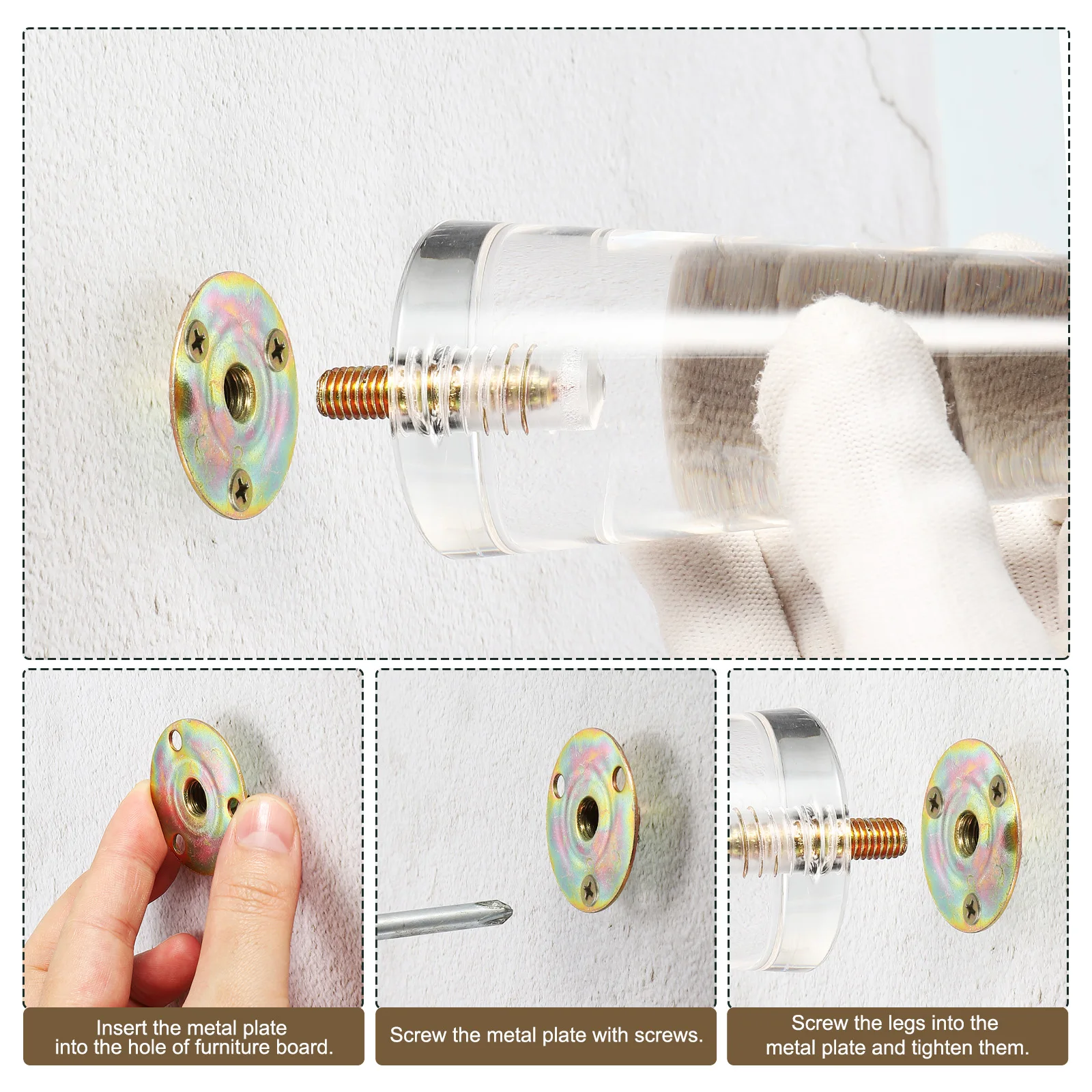 Uxcell 4Set Acrylic Furniture - Furniture Hardware For Legs ulasan dan harga