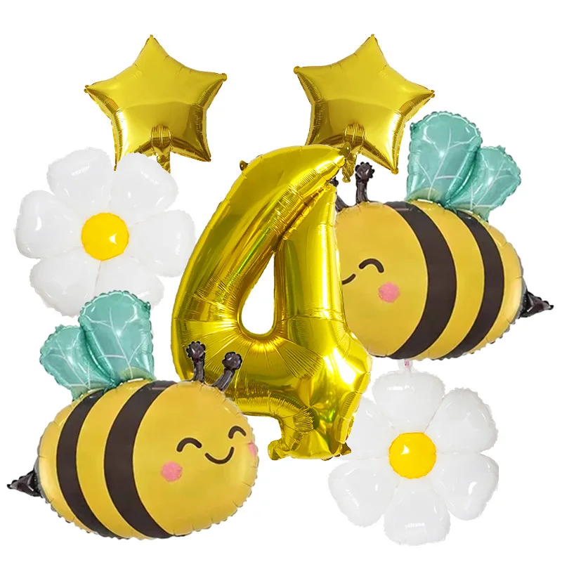 9-teiliges Daisy Bee-Ballon-Geburtstagsset – perfekt für Kindergeburtstagsfeiern, Babypartys und Feiern mit Gartenthema – Detail 4