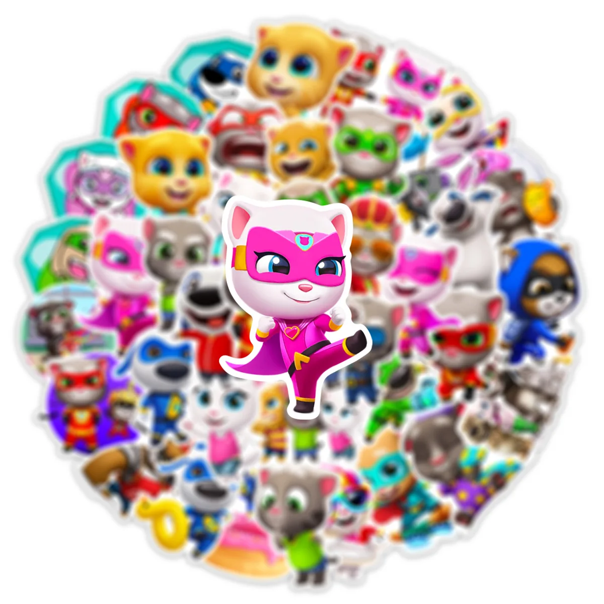 10/30/50pcs Cartoon Talking Cat Graffiti Stickers Anime Water Cup Trolley Case Helmet Stationery Waterproof Phone Decal Stickers