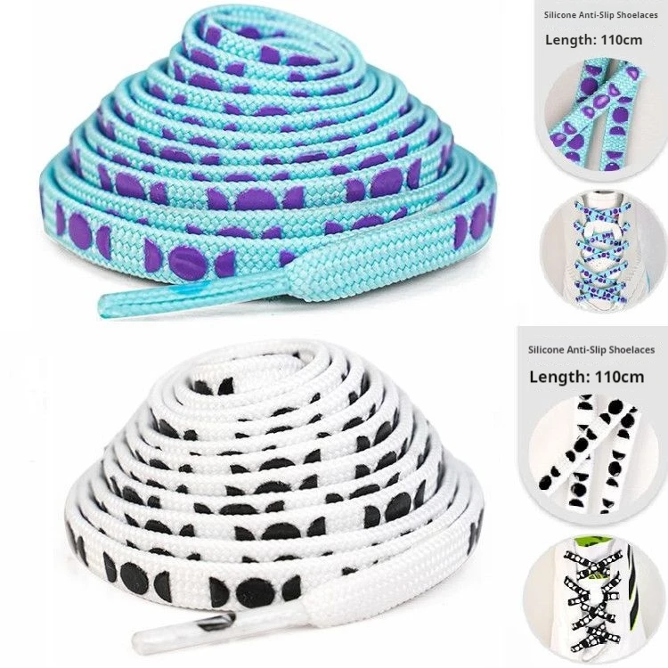 New Silicone Anti Slip Rope Shoelace for Non-slip Shoelaces 110cm Sneakers Tennis Football Flat Shoe Laces Shoes Accessories
