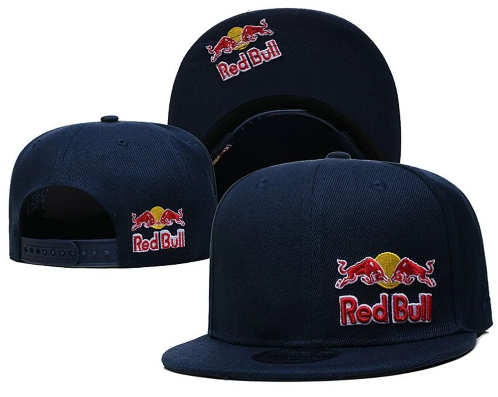 Red Bull Herren- und Damen-Baseballkappe mit flachem Schirm und amerikanischer Stickerei, trendige Outdoor-Freizeit-Sport-Sonnenkappe – Detail 6
