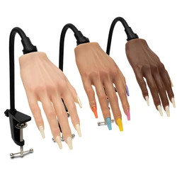 1pc Nail Practice Hand For Acrylic Nails, Silicone Hand Drawing Mannequin Hands With Stand Bracket, Bendable Make-up Nail Traini