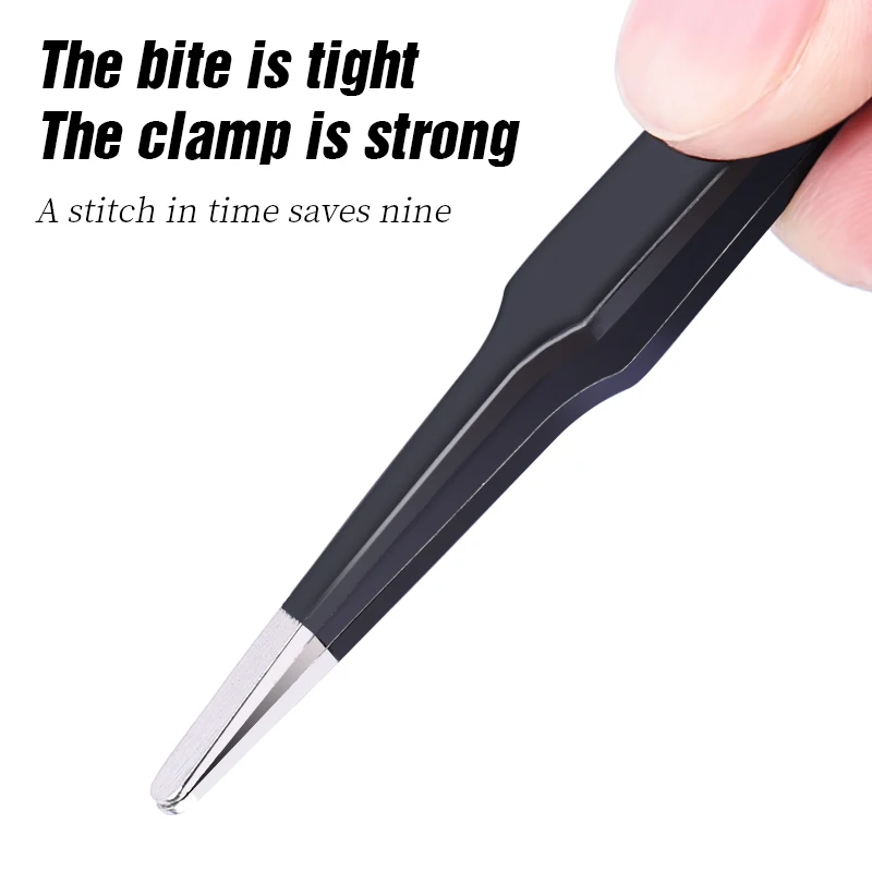 LEBYCLE Bicycle Seal Removal Tweezers 121*9.5mm Ball Bearings Ball Headset Bike Black Multi Functional Non-slip Repair Tweezers