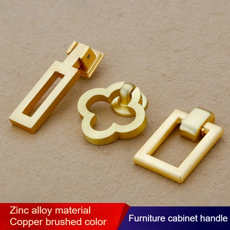 Handles Drawer Cabinet Furniture Kitchen Handles for Cabinet Knob Door Drawer Furniture Kitchen Golden Single hole Rings Knob