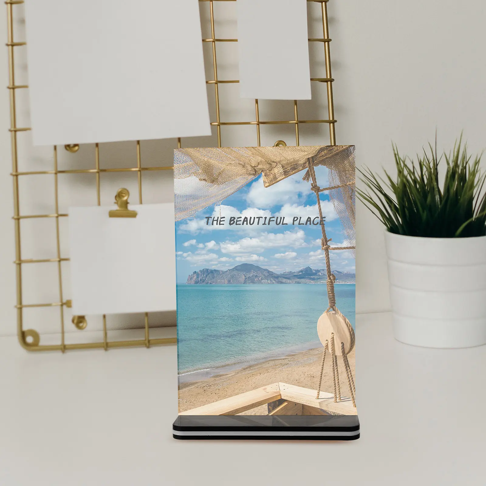 Acrylic Sign Holder Desktop Menu Holder Clear Acrylic Stand Stable Base for Price Tag Display Restaurant Store