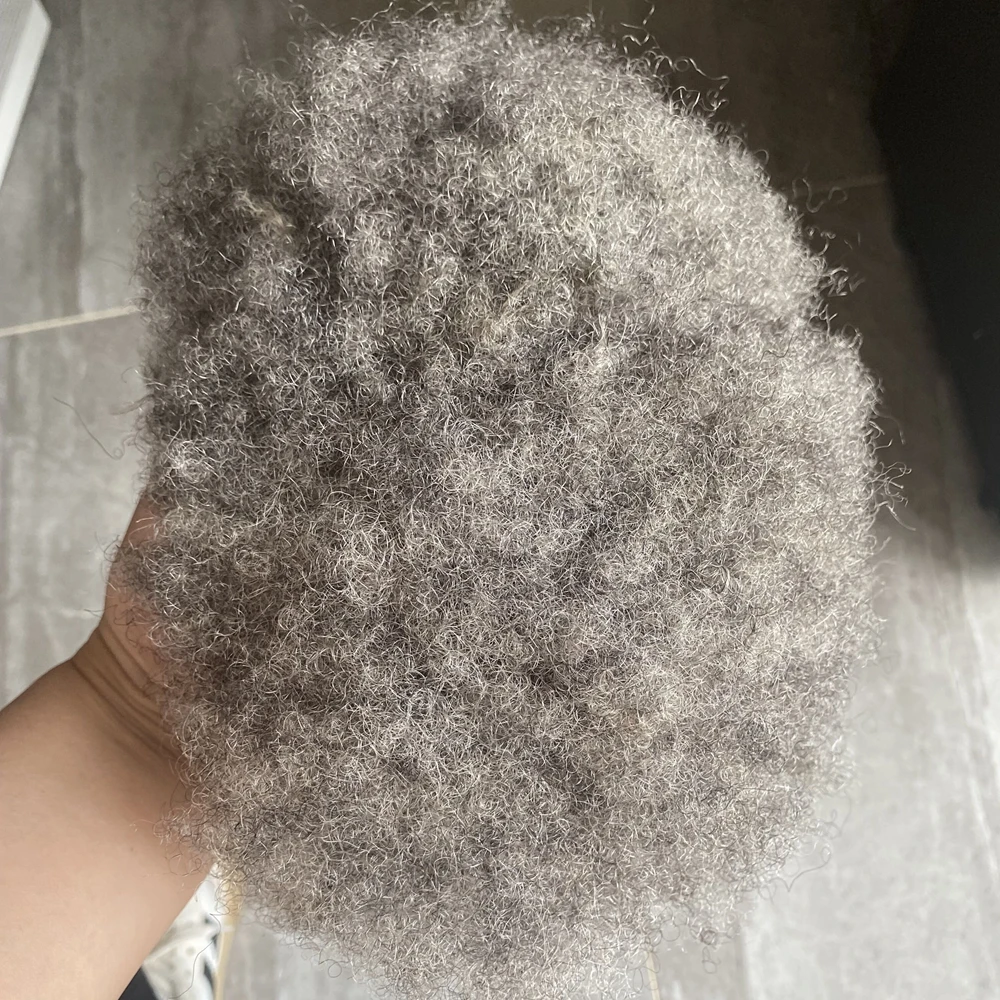 

0.1mm Durable Strong PU Skin Base Black Men Afro 6mm Toupee Hair Replacement System Injected Cheapest Easy Wear Hair Prosthesis