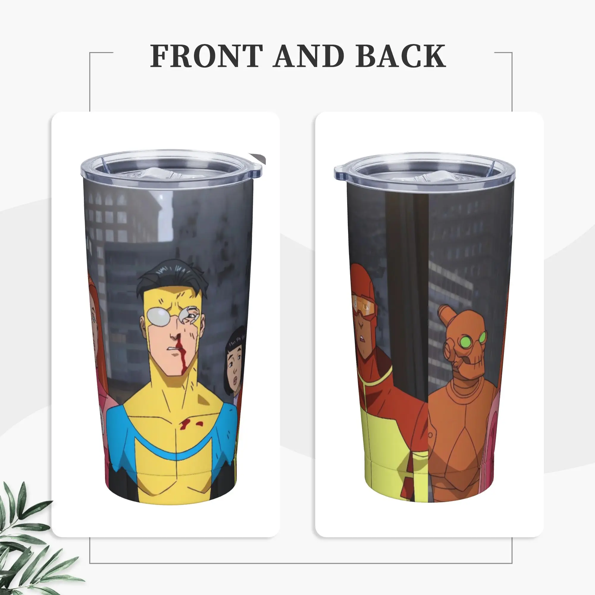 Anime Invincibles Tumbler  Cold Drink Keep Heat Stainless Steel Coffee Mug Graphic Car Mugs