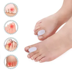 2Pcs=1Pair Gel Toe Separator Foot Care Tool Silicone Fingers Toe Bunion Straightener Valgus Hallux Bunion Protector Corrector