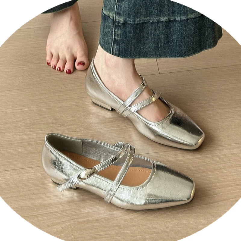 fashion-35-39-women-ballet-flats-shoes-soft-real-leather-2025-silver-comfortable-soft-casual-low-heels-wedding-dress-shoes