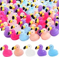50pc Mini Resin Flamingo Ducks Cute Tiny Flamingo for DIY Craft Dollhouses Fairy Gardens Micro Landscapes Cake Aquarium Decor
