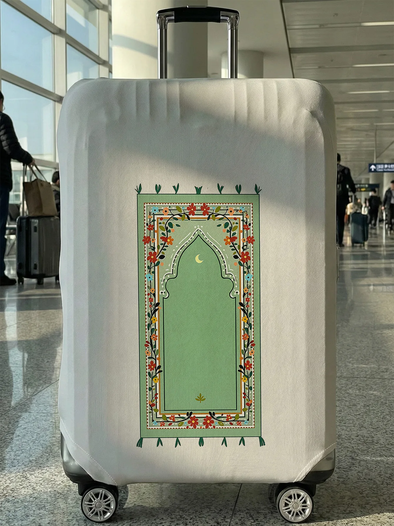 

Исламский чехол для багажа с узором в виде луны, звезд и цветов, подходит для чемоданов 18-32 дюймов, чехол на ручку чемодана, дорожные аксессуары