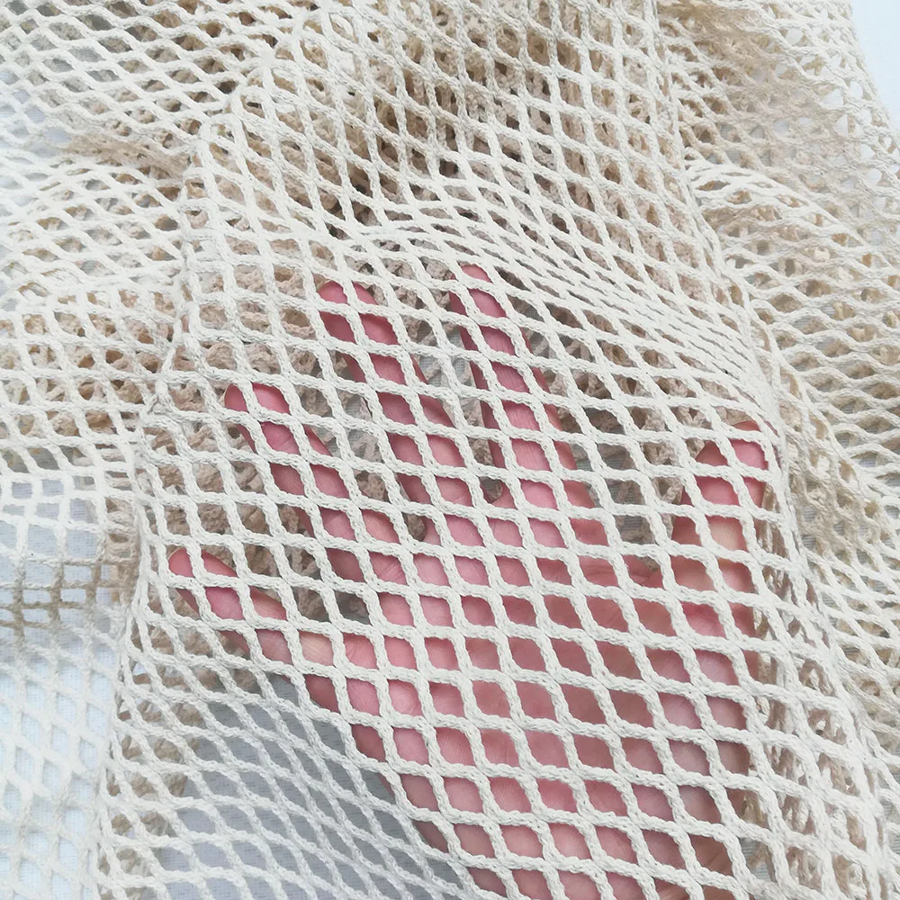 Polyester Cotton Mesh Fabric for DIY Sewing Apparel Knitted Net Fabric for Shop Bag Sexy Hollow Out Crochet Crop Top Cloth Suppl