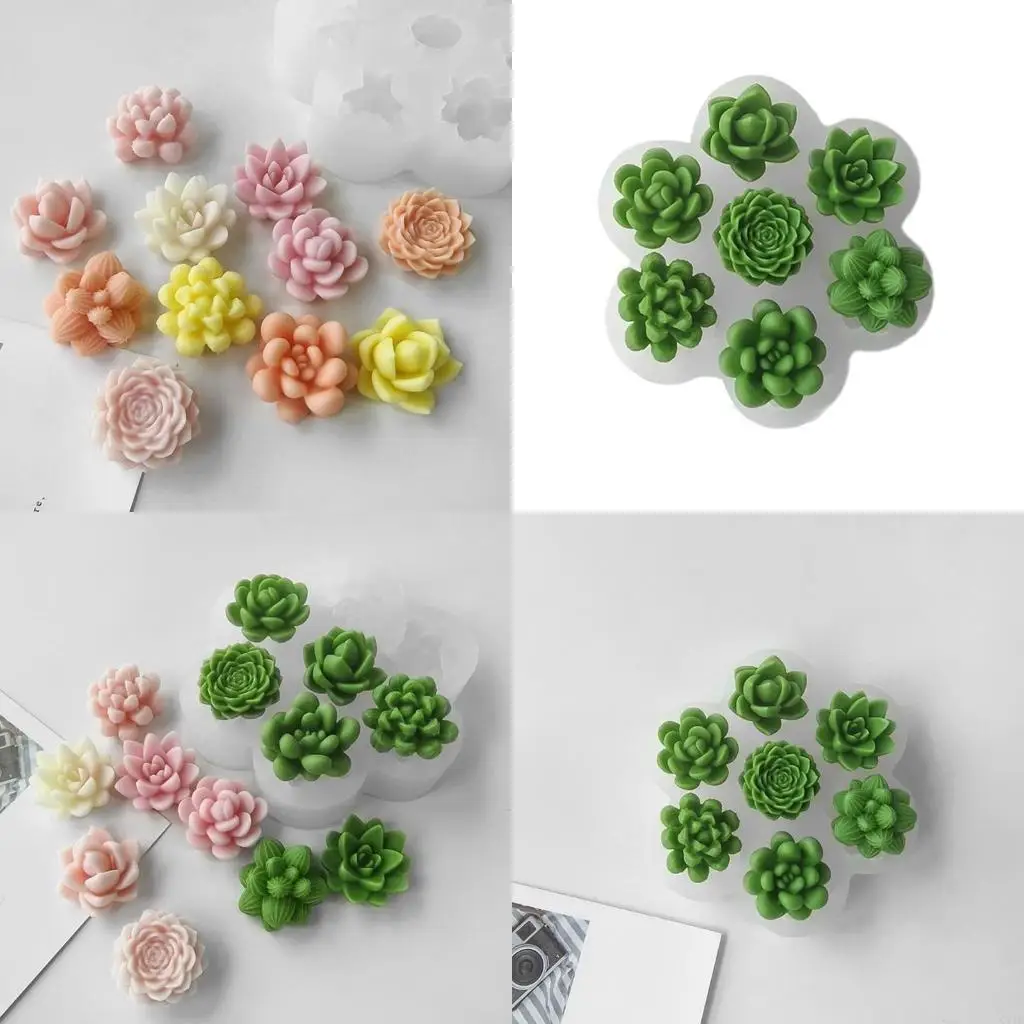 Shaped Crystal Epoxy Plaster Ornaments Mold Easy Demold Silicone Mold for Succulent Plant Crystal Pendant