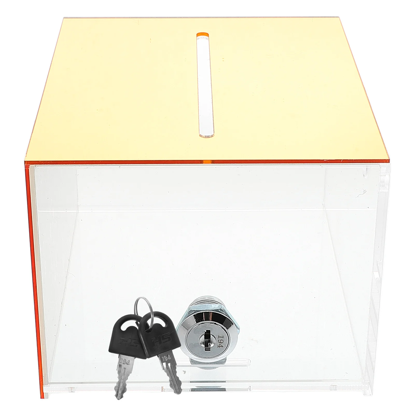 

Donation Tip Box Acrylic Storage Container Large Capacity Lockable Money Jar Comment Ballot Raffle Boxes Clear Secure Versatile