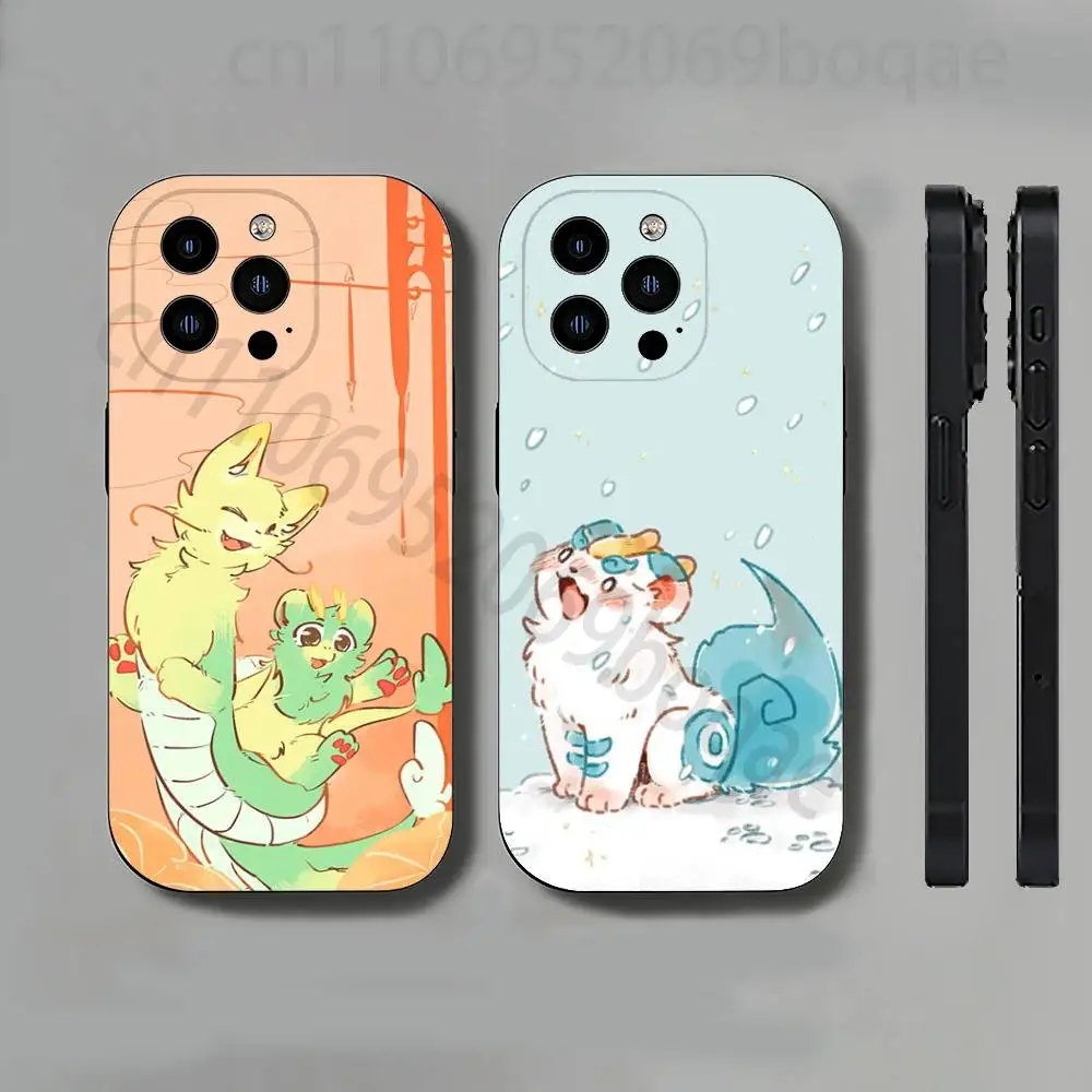 

Cute Cartoon Chinese Mythical Creatures Phone Case For iPhone 17,16,15,14,13,12,11 Pro,Max,Plus,X,XS