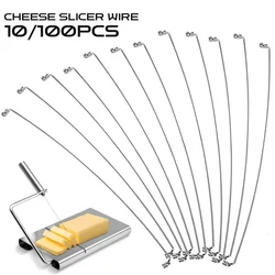 10-100Pcs 304 Stainless Steel Cheese Slicer Wire Replacement Cheese Cutter Wire for Block Cheeses Butter Cutting Board Wire