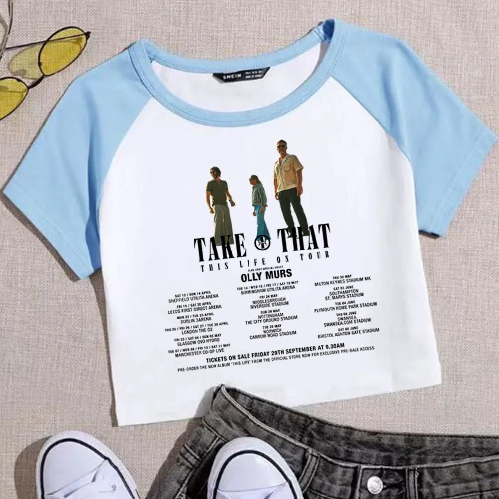 Take That This Life On Tour 2024 Crop Tops Women Girls Fashion  O-neck  Short Sleeve Shirt