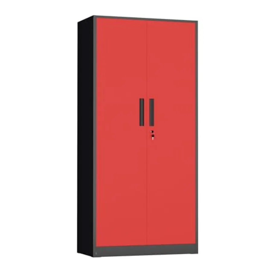 

Металлический шкаф для хранения 72 дюйма, стальной шкаф для документов с запирающимися дверцами и регулируемыми полками, запираемые инструментальные шкафы для офиса