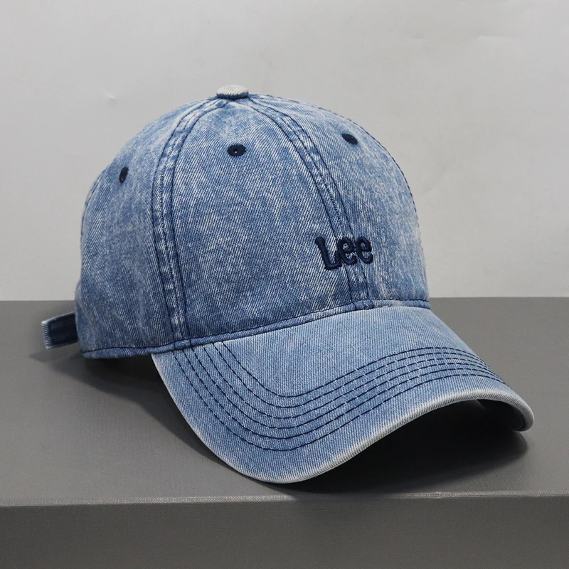 

New Large-headed Baseball Caps for Both Men and Women Versatile for All Seasons Denim Baseball Cap Face-showing Small Sun Hats