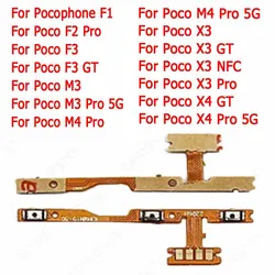 Pour Xiaomi Poco Téléphone X3 NFC X4 GT 5G F1 F2 F3 M3 M4 Côté Pro Bouton Volume Clé De Remplacement Mise Hors Tension du Câble Flexible