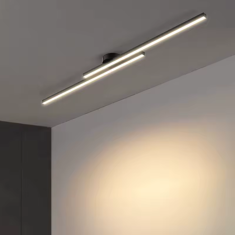 מנורת תקרה LED מודרנית ארוכה מאלומיניום, עיצוב יצירתי, גוף תאורה פנימי, מסדרון, מעבר מרפסת, משרד, זוהר