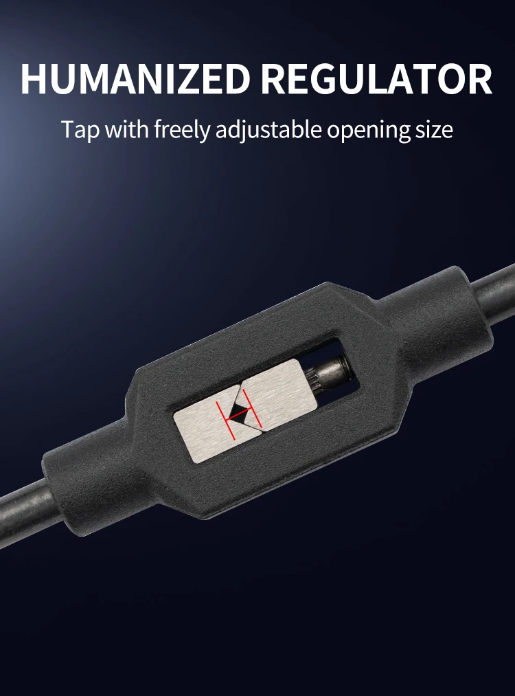 Verstellbarer Windeisen-Griff für M1-M8 ~ M9-M27 metrische Wasserhähne, Superharter Gewindebohrer aus Kohlenstoffstahl, Handgewindewerkzeuge – Detail 7