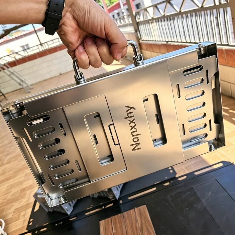 Portable 304 Stainless Steel Barbecue Grill Outdoor Rust Proof Stove Strong Load Bearing Multiuse BBQ Grills Easy Cleaning Grill