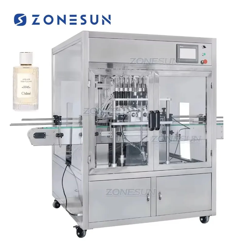 Automatic 8 Heads Liquid Filling Machine Vacuum Bottle Filler For Perfume Essential Oil Beer Spray Bottles With Dust