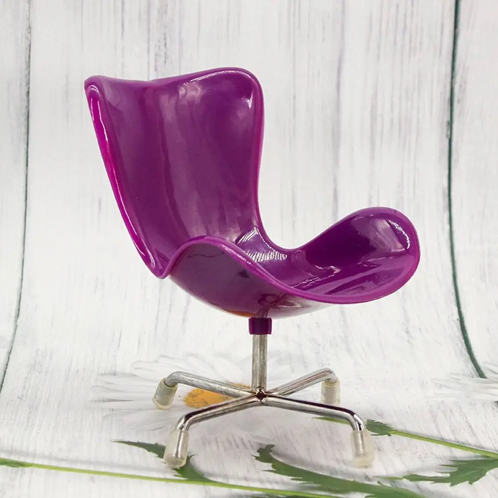 أثاث مصغر كراسي بيت الدمى محاكاة متعدد الألوان كرسي صغير 1/6 مقياس كرسي الاستجمام كرسي البيض البلاستيكي بيت اللعب