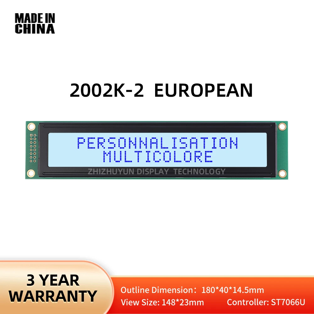 

LCD2002K-2 European Font Screen Character LCD Display Gray Film Blue Text 202 20*2 20X2 2002 LCD Screen