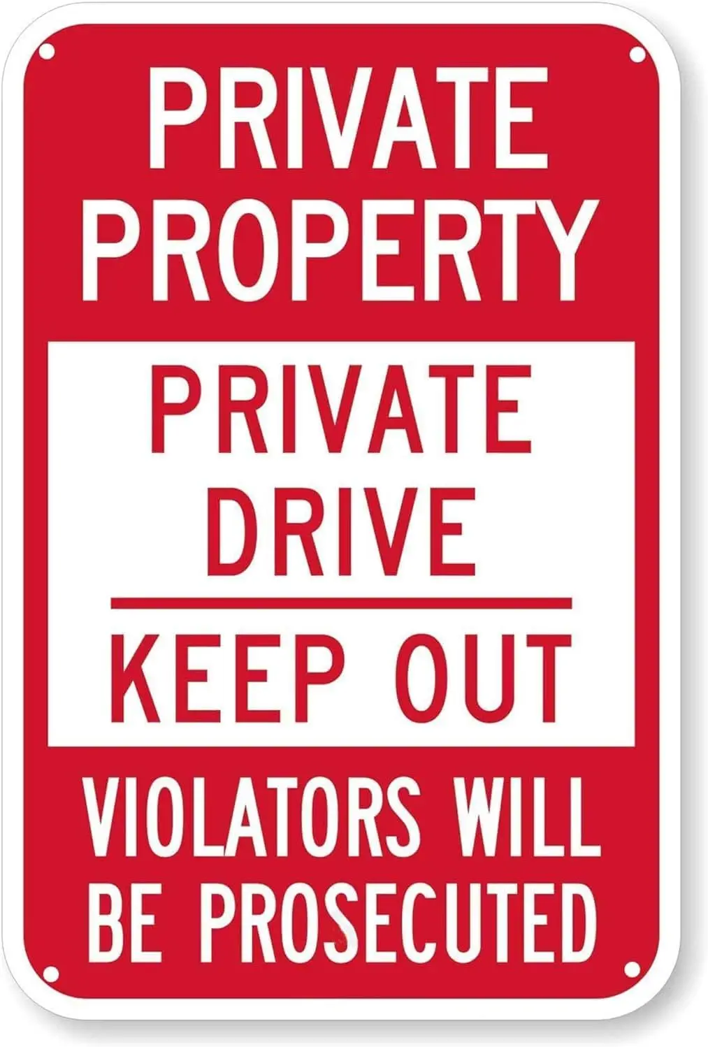 1p,WOSTOD Warning Signs Private Property Private Drive Keep Out Violator Will be Prosecution Metal Yard Sign