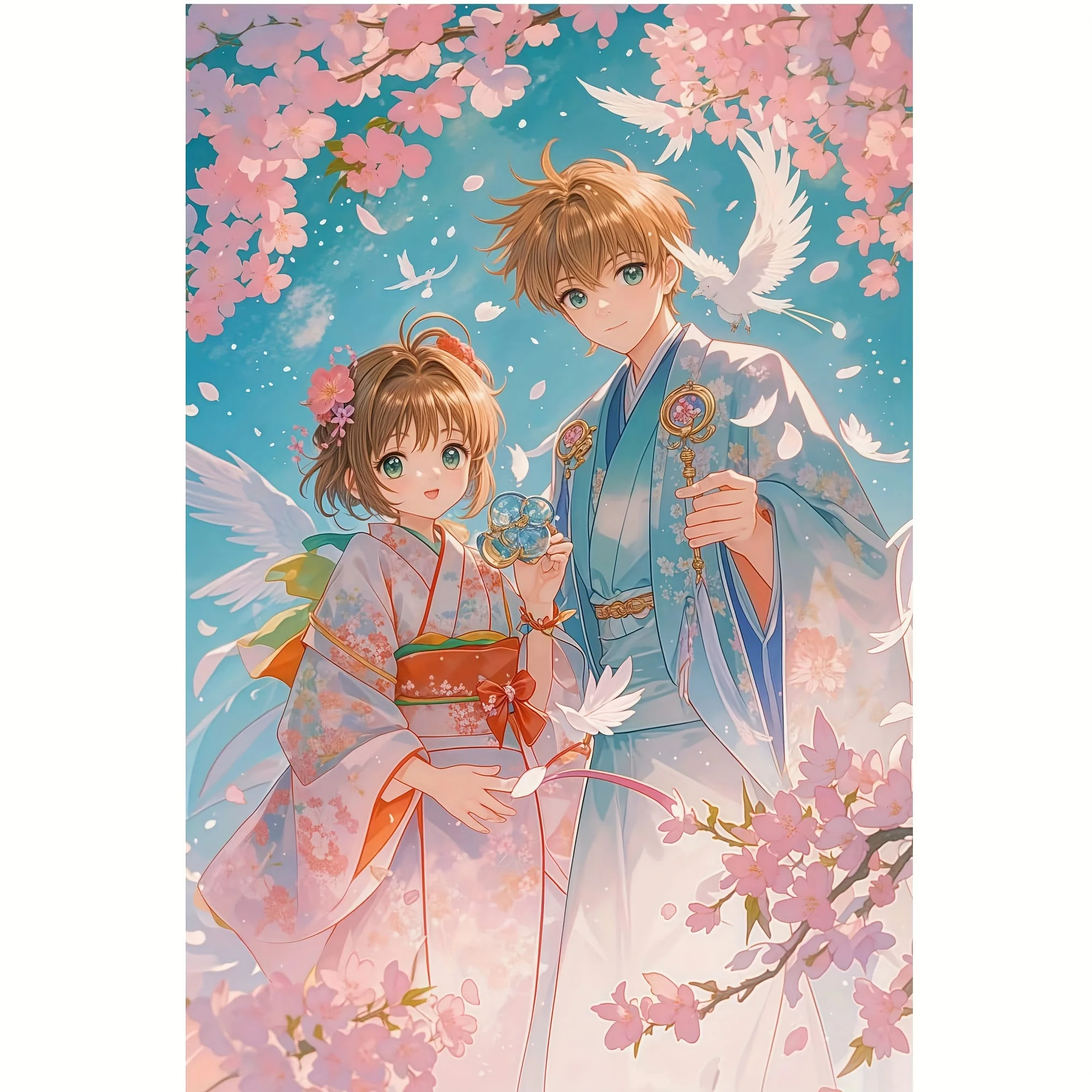 Diamond Painting Cardcaptor Sakura Couple Full Round/Square Diamonds Mosaic Artwork Creative Handmade Home Decor Gift