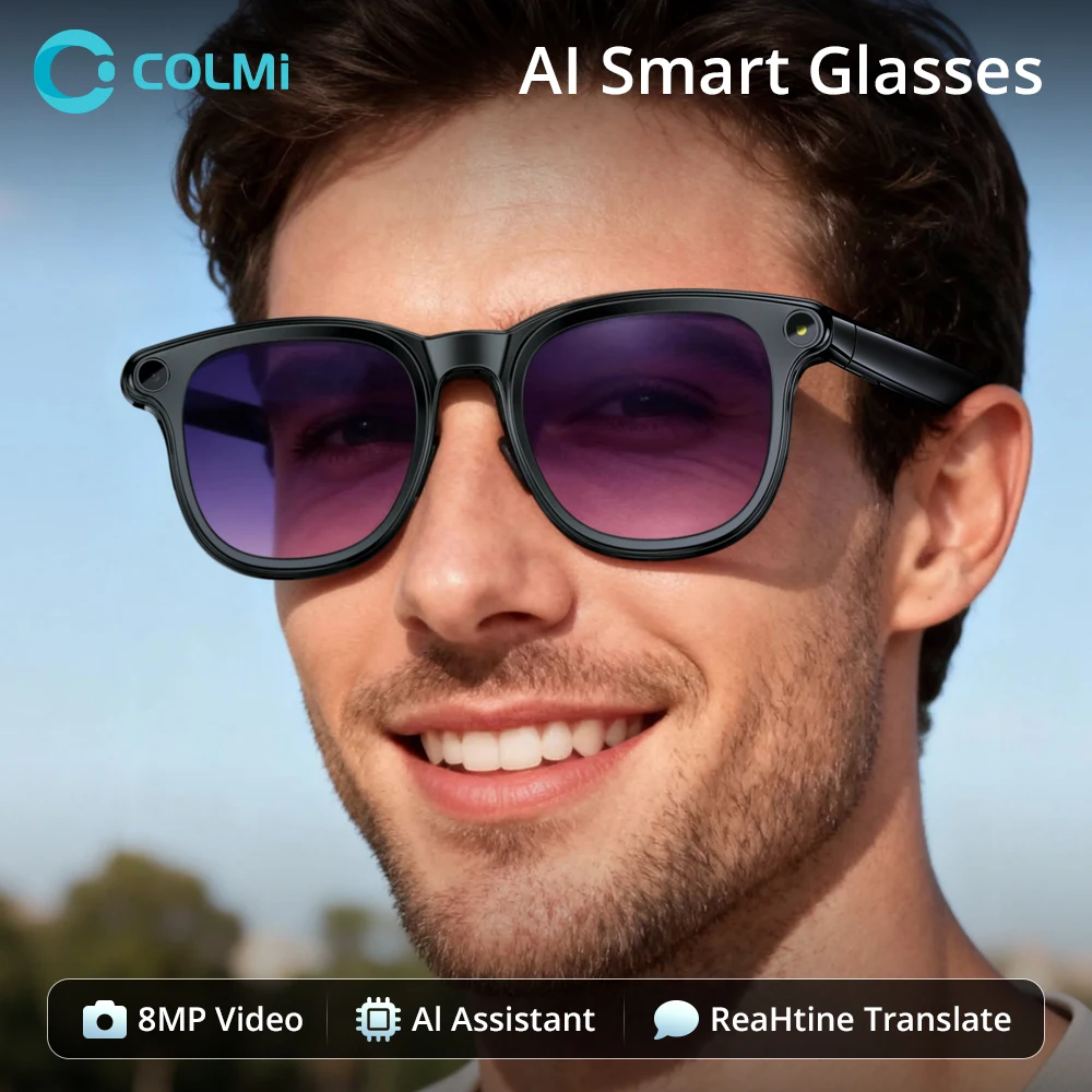 COLMI AI النظارات الذكية 8MP كاميرا تصوير الفيديو ChatGPT مساعد في الوقت الحقيقي مترجم بلوتوث دعوة واي فاي نقل المضادة للاهتزاز #1