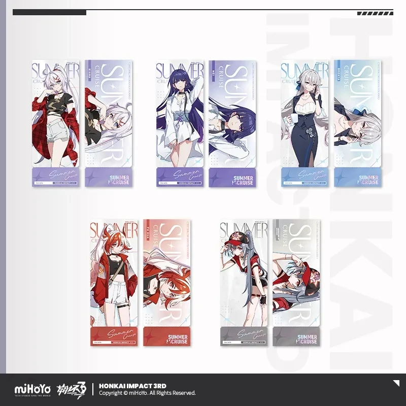 

Официальная игра miHoYo Honkai Impact 3rd Leisure, летняя серия, лазерный билет Seele Raiden Mei Elysia, аниме-опора, косплей, рождественские подарки
