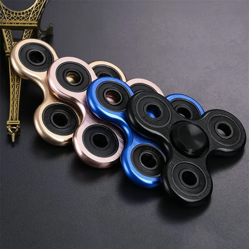 Aluminum Alloy Plating Fidget Spinner, Metal Alloy, Mute Bearing, Processo de desenho, Hand Spinner, Alívio do estresse, Brinquedos para adultos e crianças, R188