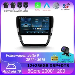 For Volkswagen Jetta 6 2011 - 2018 Android 16 Carplay Auto 4G+WIFI GPS Car Radio Navigation Multimedia Video Player Stereo BT
